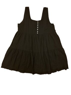 entro Black Tiered Button-Front Sundress